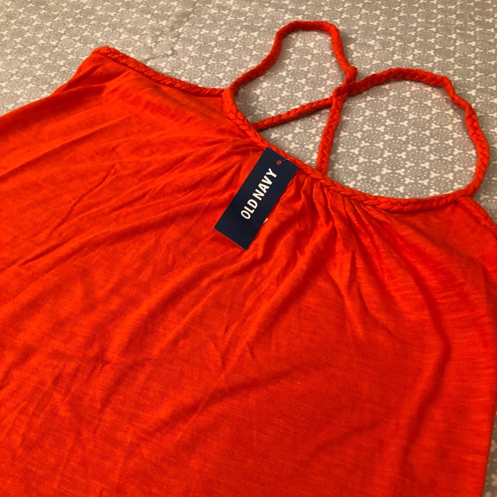 NWT Old Navy Orange Rope Detail Neckline Tank
